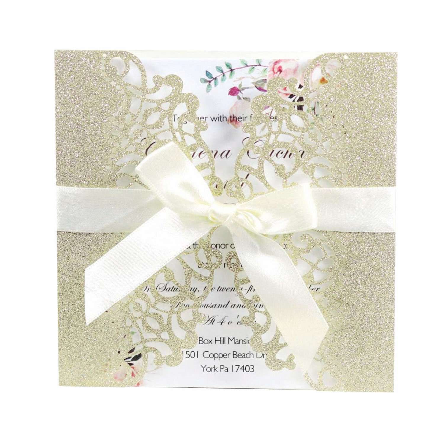 2020 Invitation Card  Pink Wedding Card Design Laser Cut Business Card